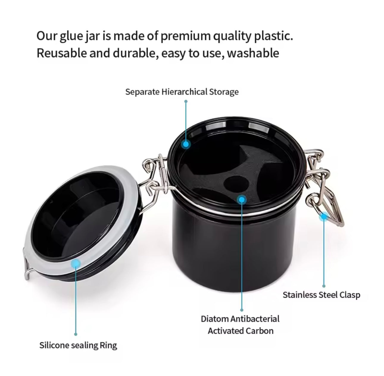 Airtight Glue Storage Container with Built-In Hygrometer